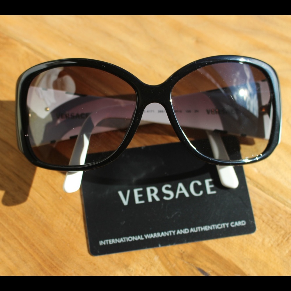 Versace Sunglasses MOD 4171 Black and White Bow
